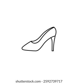 hand drawn high heels outline illustration