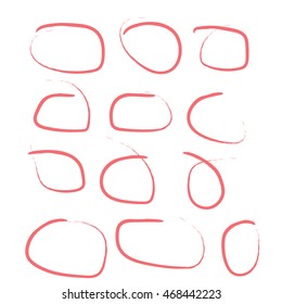 hand drawn highlight bubbles ,red highlighting frames