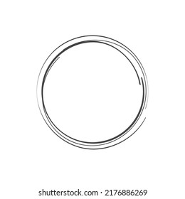 Hand drawn highlight circle sketch frame. Rounds scribble line circle. Doodle circular design element. Flat vector illustration isolated on white background.