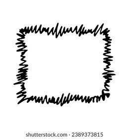 Hand drawn highlight illustration. Marker frame clipart. Ink scribble square. Single element