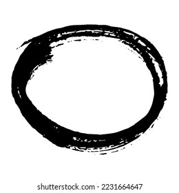 Hand drawn highlight oval illustration. Marker frame clipart. Ink scribble circle. Single element