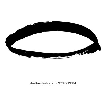 Hand drawn highlight oval illustration. Marker frame clipart. Ink scribble circle. Single element