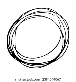 Handgezeichnetes Highlight Oval Illustration. Marker-Rahmen-Clip-Art. Tintenfisch-Kreidekreis. Einzelelement