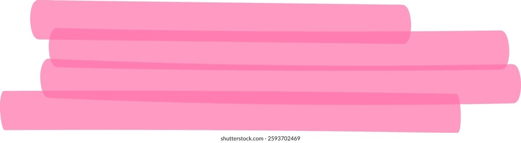 Hand Drawn Highlighter Doodle Stripes Vector Illustration