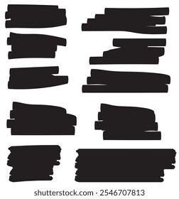 hand drawn highlighter marker brush lines