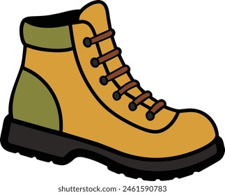 hand drawn hiking boots illustration vector