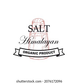 Hand Drawn Himalayan Salt Logo. Vector Illustration In Sketch Style