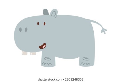 Hand drawn hippo Vector Illustration