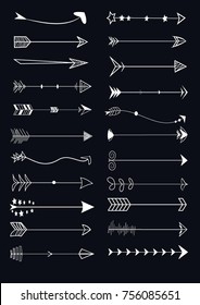 Hand drawn hipster arrows set made in vector