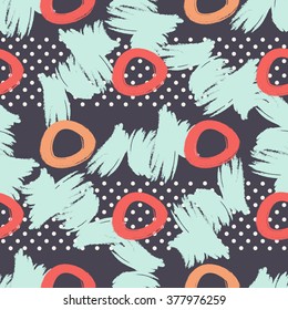 Hand drawn hipster stylish pattern . Pastel colored modern grange shapes in vector art wallpaper . Trendy fantasy freehand composition . Speed style natural painting .