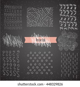Hand Drawn Hipster Textures Made with Ink. Simple vector textures. Fashion Graphycs. Vector Brushes and Decor Elements. Abstract Hand Drawn Ink Strokes