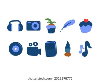 Paquete de iconos de pasatiempos dibujados a mano