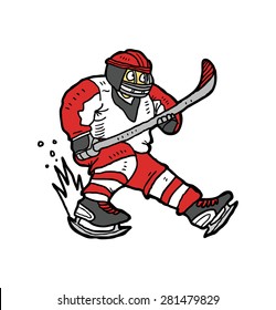 hand drawn hockey player