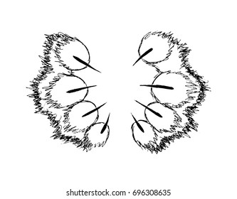 Hand drawn holding paws
