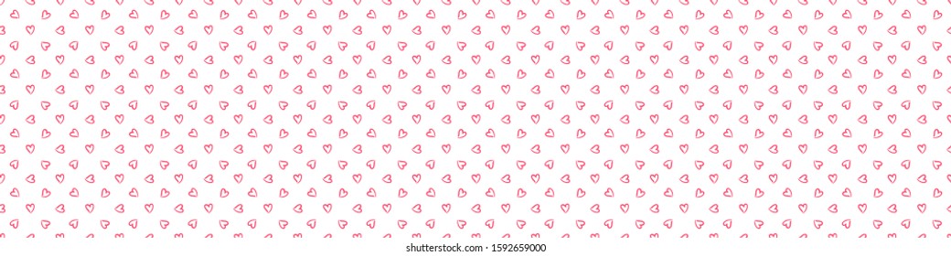Hand drawn holiday background with abstract hearts. Seamless light wallpaper. Pattern for design. Valentine's day