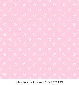 Hand drawn holiday background with abstract hearts. Seamless light wallpaper. Pattern for design. Valentine's day