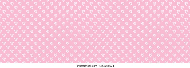 Hand dibujó el trasfondo de las vacaciones con corazones abstractos. Patrón de amor sin foco. Día de San Valentín