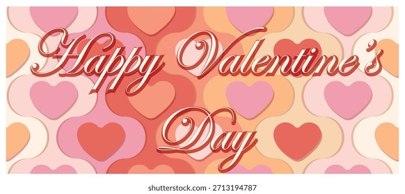 Hand drawn holiday background with abstract hearts. Seamless light trendy pattern. Valentine's day