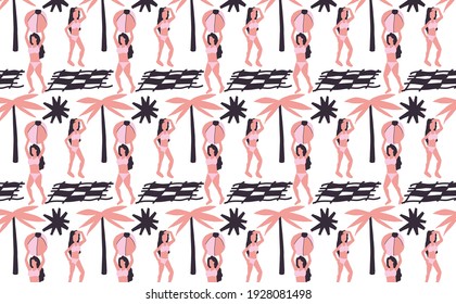 hand drawn holiday beach summer pattern 