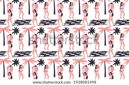 hand drawn holiday beach summer pattern 