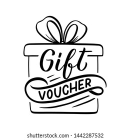 Hand drawn holiday lettering and icon for gift design. Handwritten letters. Typography quote. Vector illustration
