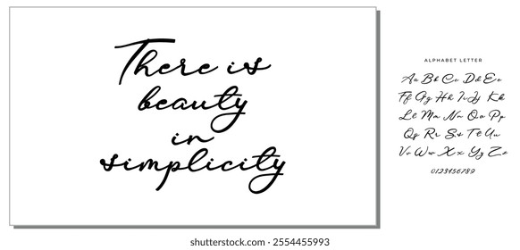 Hand drawn holiday lettering. Ink illustration. Modern brush calligraphy. Isolated on white background. There is beauty in simplicity.