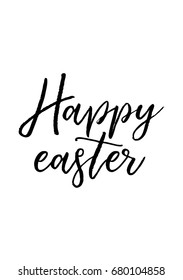 Hand drawn holiday lettering. Ink illustration. Modern brush calligraphy. Isolated on white background. Happy easter.