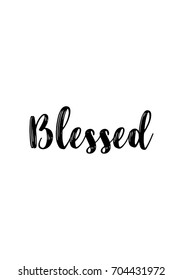 Hand drawn holiday lettering. Ink illustration. Modern brush calligraphy. Isolated on white background. Blessed text.