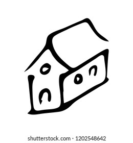 Hand Drawn home icon doodle. Sketch style icon. Decoration element. Isolated on white background. Flat design. Vector illustration.