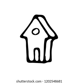 Hand Drawn home icon doodle. Sketch style icon. Decoration element. Isolated on white background. Flat design. Vector illustration.