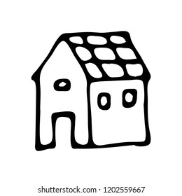 Hand Drawn home icon doodle. Sketch style icon. Decoration element. Isolated on white background. Flat design. Vector illustration.