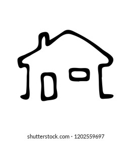 Hand Drawn home icon doodle. Sketch style icon. Decoration element. Isolated on white background. Flat design. Vector illustration.