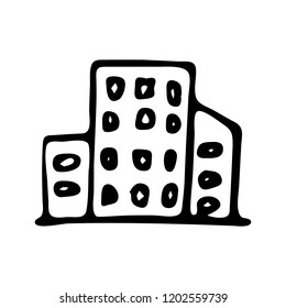 Hand Drawn home icon doodle. Sketch style icon. Decoration element. Isolated on white background. Flat design. Vector illustration.