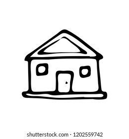 Hand Drawn home icon doodle. Sketch style icon. Decoration element. Isolated on white background. Flat design. Vector illustration.