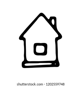 Hand Drawn home icon doodle. Sketch style icon. Decoration element. Isolated on white background. Flat design. Vector illustration.