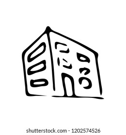 Hand Drawn home icon doodle. Sketch style icon. Decoration element. Isolated on white background. Flat design. Vector illustration.