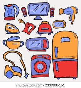 Hand Drawn Home Tools Collection in Doodle Style