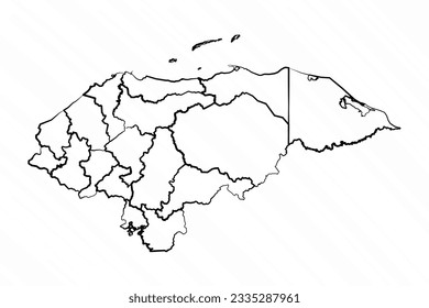 Hand Drawn Honduras Map Illustration, can be used for business designs, presentation designs or any suitable designs.