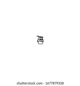 hand drawn of honey cartoon icon design