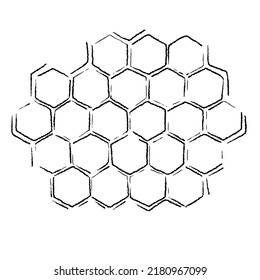 hand drawn honey comb. propolis honeycomb sketch. hand drawn honey comb. Black and white image bee wax. Bee honey and propolis doodle vector.