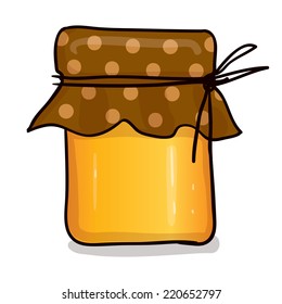 Hand drawn honey jar isolated on white