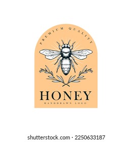 hand drawn honey logo design