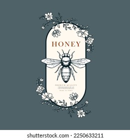 hand drawn honey logo design