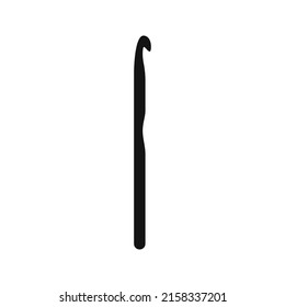 Hand drawn hook  for knitting, crocheting silhouette isolated on white background