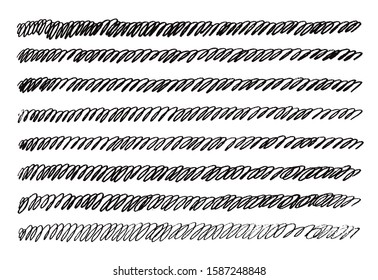 hand drawn horizontal curl stripes pattern background