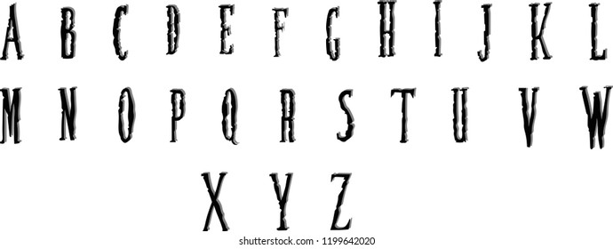 Hand drawn horror font. 