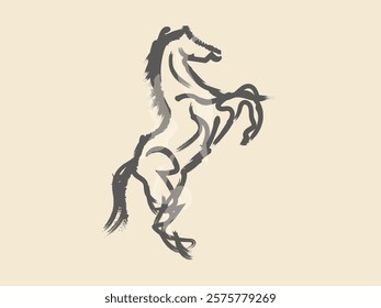 Hand drawn horse, chinese ink style