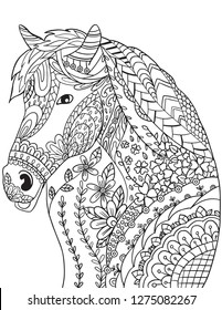 Download Horse Adult Coloring Pages High Res Stock Images Shutterstock