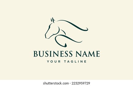 hand drawn horse jump logo