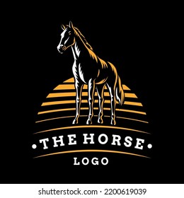 Hand drawn horse logo design